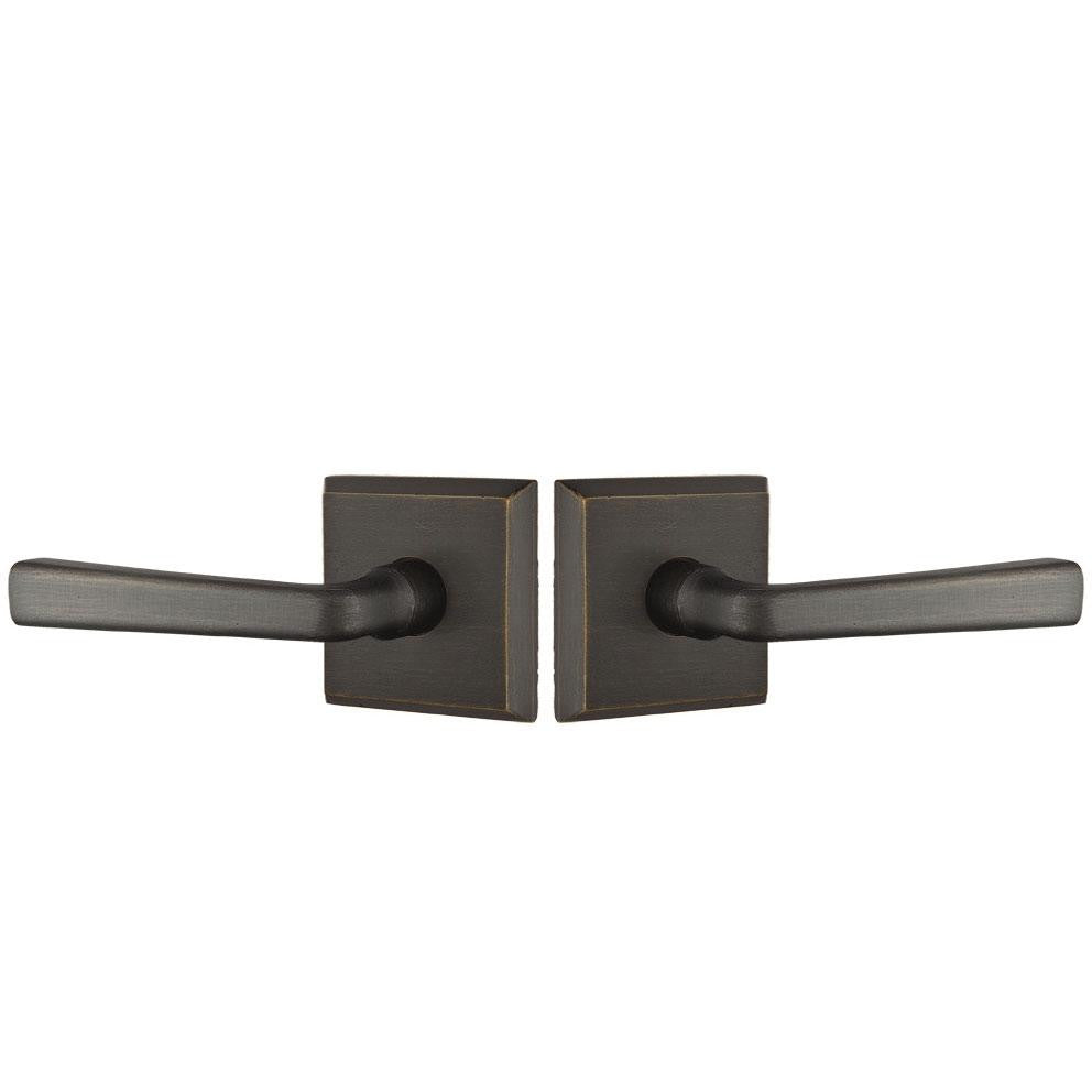 Solid Brass Sandcast Cimarron Lever With Square Rosette EMTEK