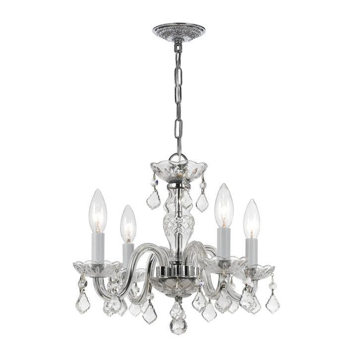 Crystorama Crystorama Traditional Crystal 4 Light Hand Cut Crystal Polished Chrome Mini Chandelier