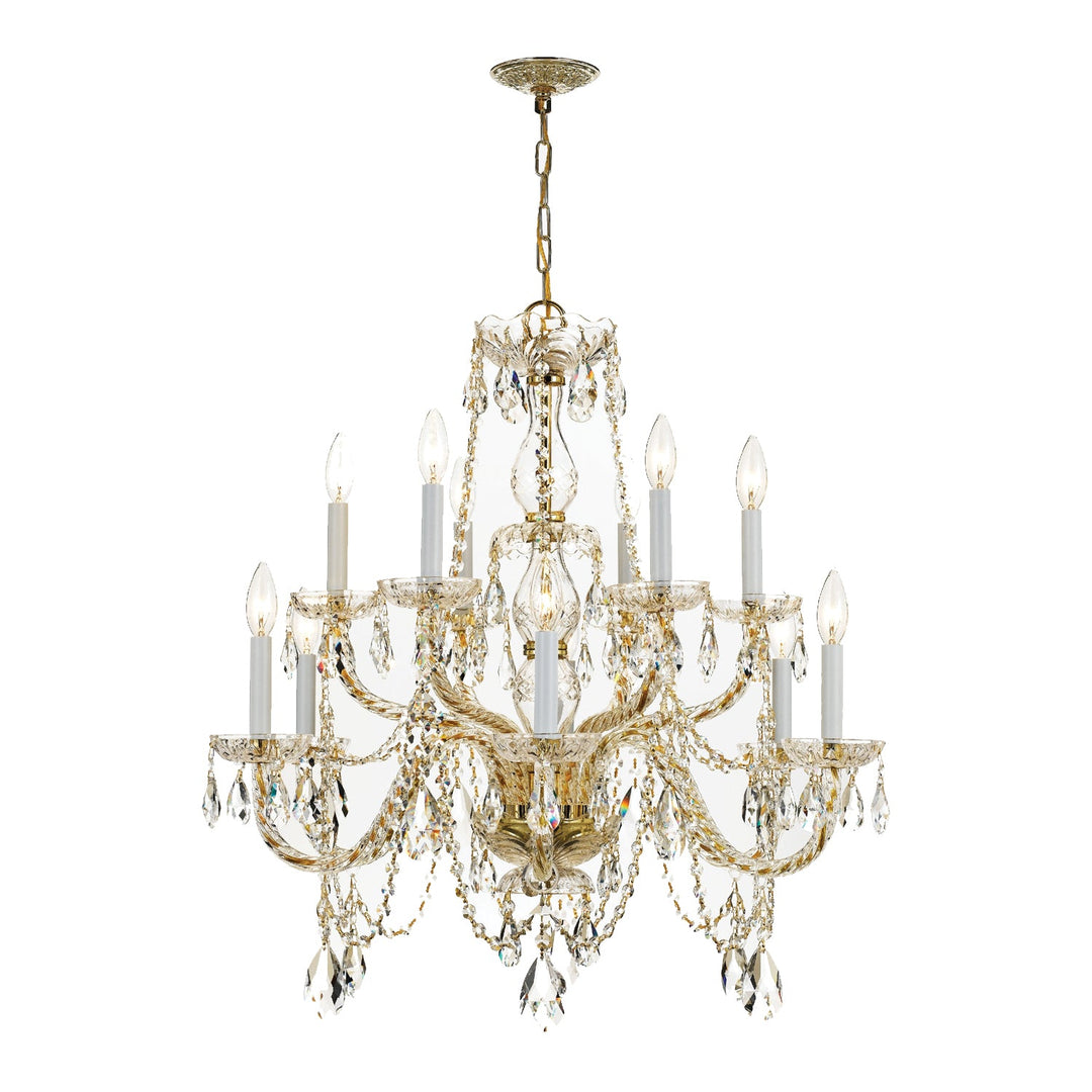 Crystorama Crystorama Traditional Crystal 12 Light Spectra Crystal Polished Brass Chandelier
