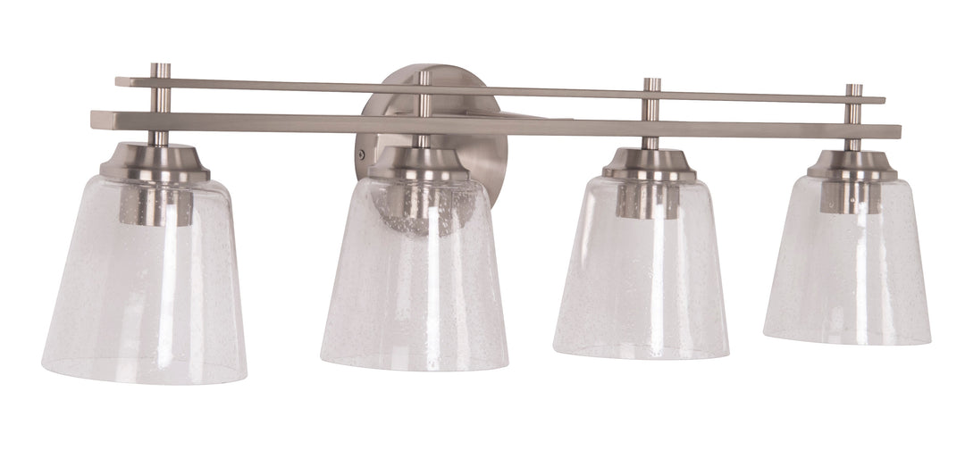 ##Antique Hardware## Drake 4 Light Vanity in Brushed Polished Nickel
