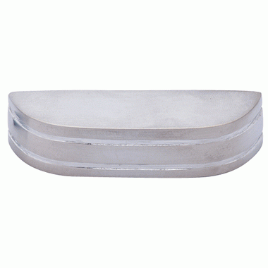 2 7/8 Inch Overall (2 1/2 Inch c-c) Solid Brass Art Deco Simple Cup Pull (Satin Nickel Finish) COPPER MOUNTAIN HARDWARE