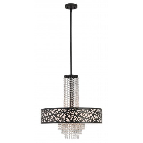 5 Light Bronze Pendant Chandelier Livex