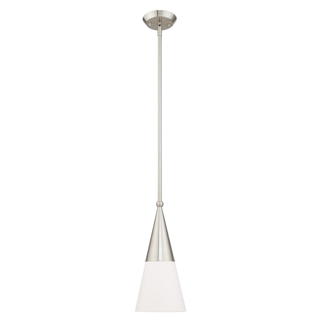 1 Light Brushed Nickel Single Pendant Pendant Livex