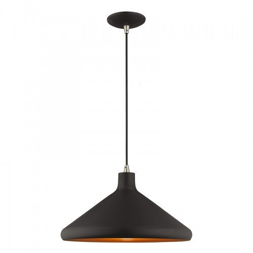 1 Light Black Single Pendant Pendant Livex