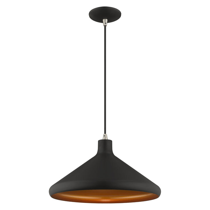 1 Light Black Single Pendant Pendant Livex