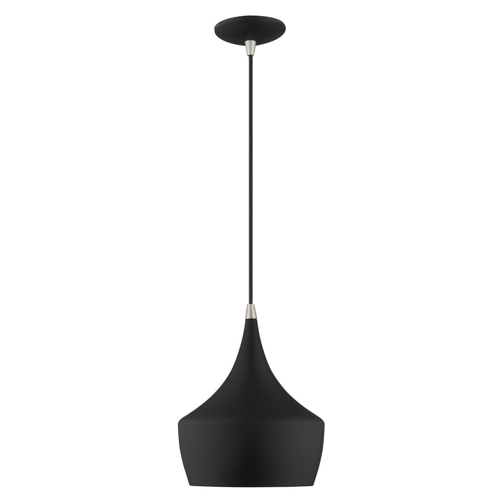 1 Light Black Single Pendant Pendant Livex