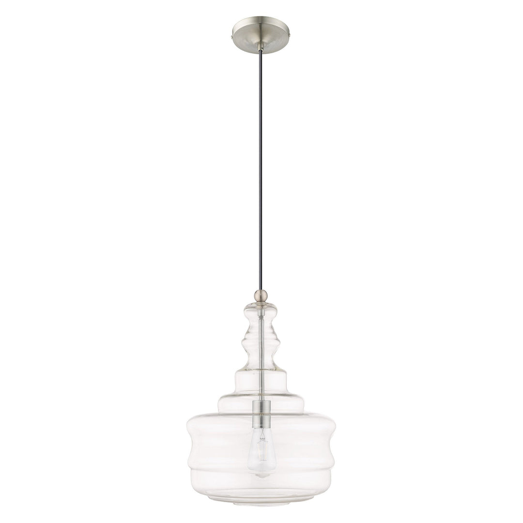1 Light Brushed Nickel Single Pendant Pendant Livex