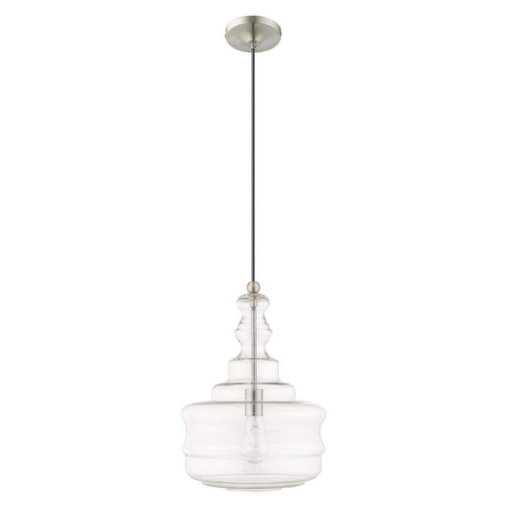 1 Light Brushed Nickel Single Pendant Pendant Livex