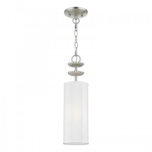1 Light Brushed Nickel Mini Pendant Pendant Livex