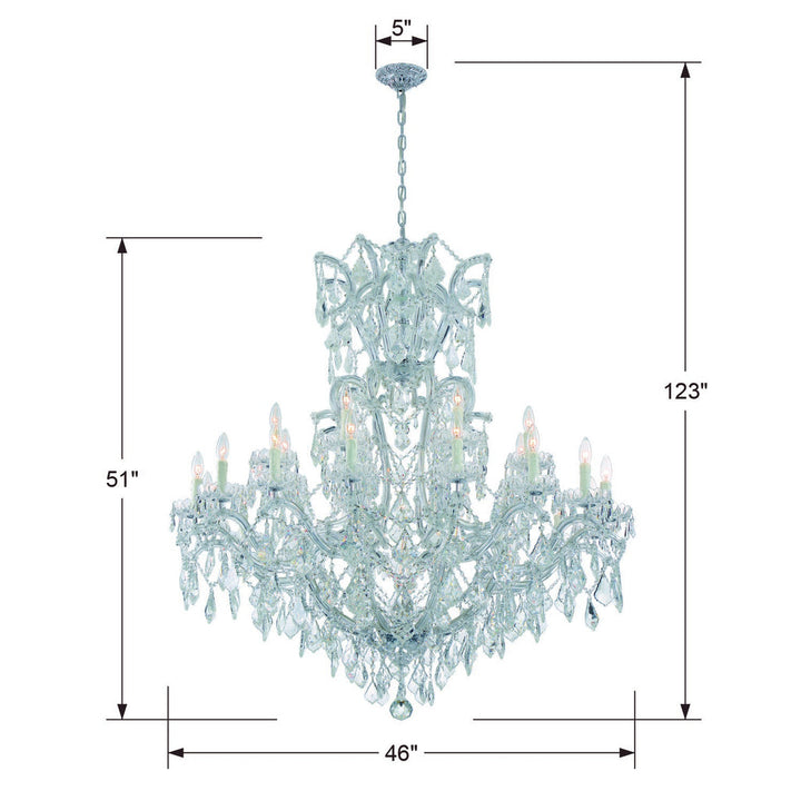 Crystorama Crystorama Maria Theresa 25 Light Hand Cut Crystal Polished Chrome Chandelier
