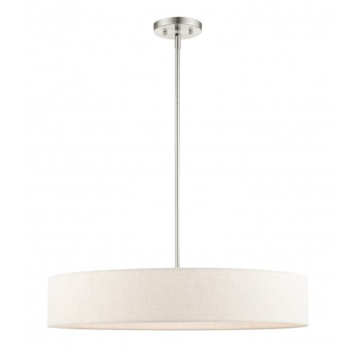 5 Light Brushed Nickel Chandelier Pendant Livex