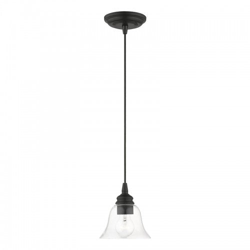 1 Light Black Single Pendant Pendant Livex