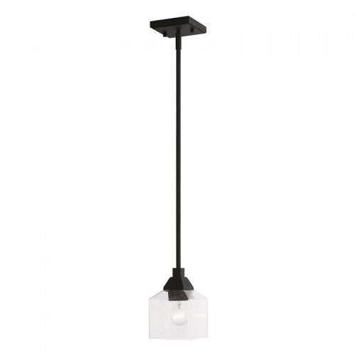 1 Light Black Mini Pendant Pendant Livex