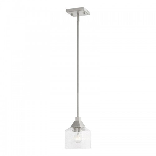 1 Light Brushed Nickel Mini Pendant Pendant Livex