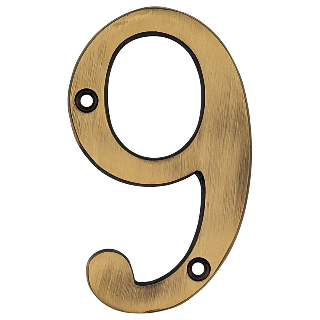 COPPER MOUNTAIN HARDWARE Solid Brass 4 Inch Tall Number 6