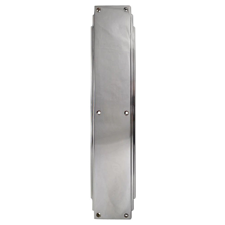 14 Inch Solid Brass Art Deco Skyscraper Push Plate COPPER MOUNTAIN HARDWARE