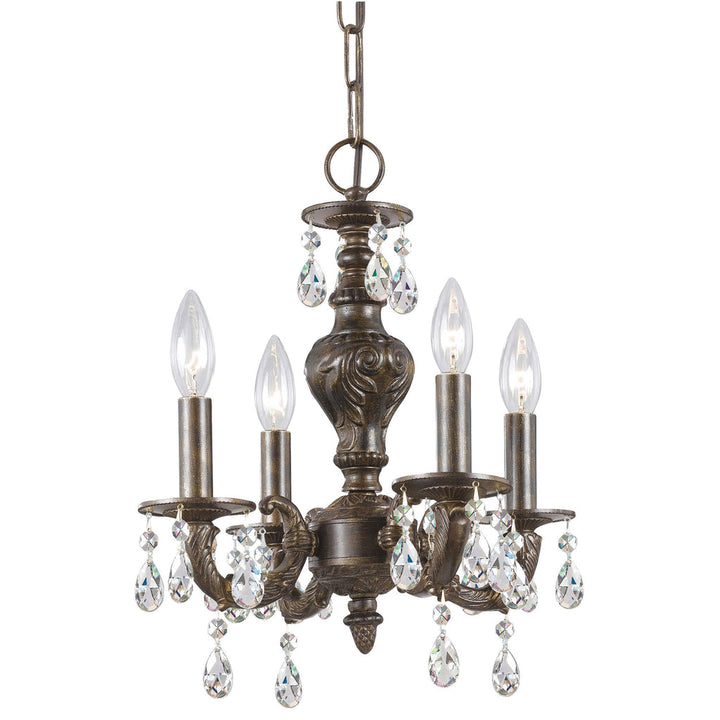 Crystorama Crystorama Paris Market 4 Light Rose Crystal Antique White Mini Chandelier