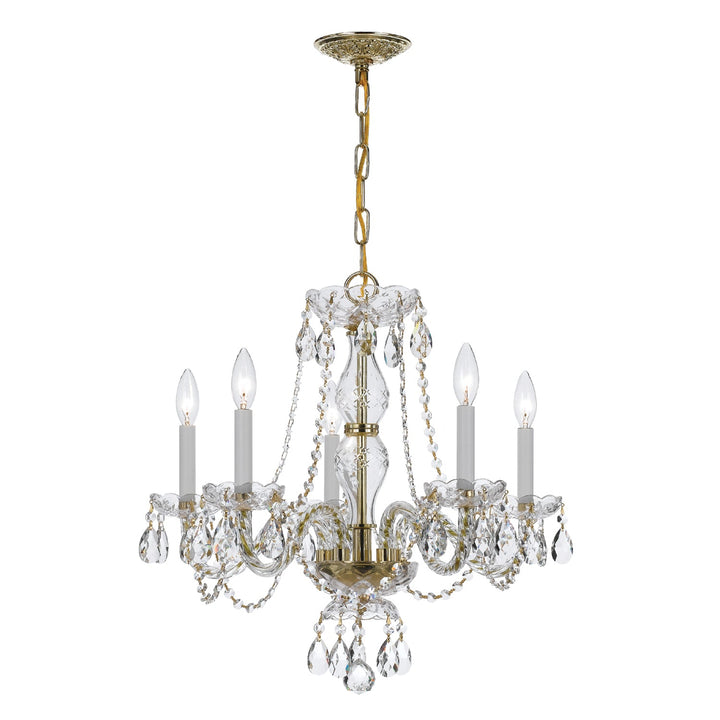 Crystorama Crystorama Traditional Crystal 5 Light Spectra Crystal Polished Brass Chandelier