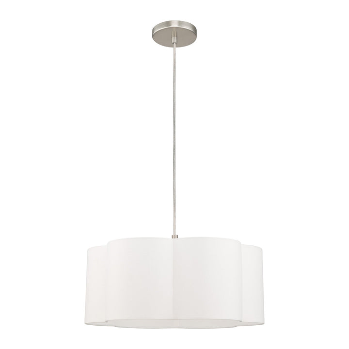 1 Light Brushed Nickel Pendant Pendant Livex