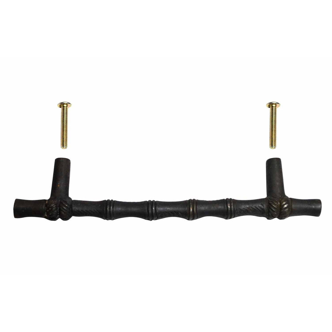 6 Inch Overall (4 1/2 Inch c-c) Japanese Bamboo Pull with Screws