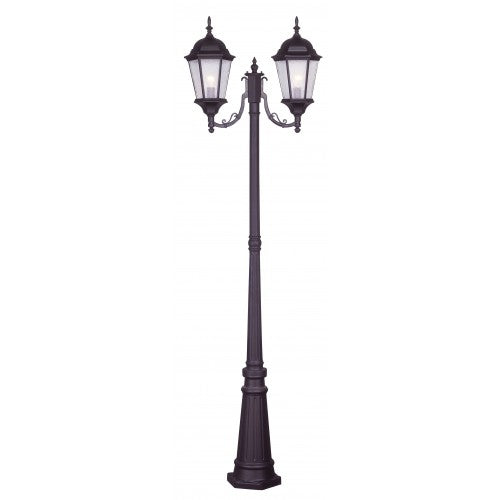 2 Light Bronze Outdoor Post Light Livex