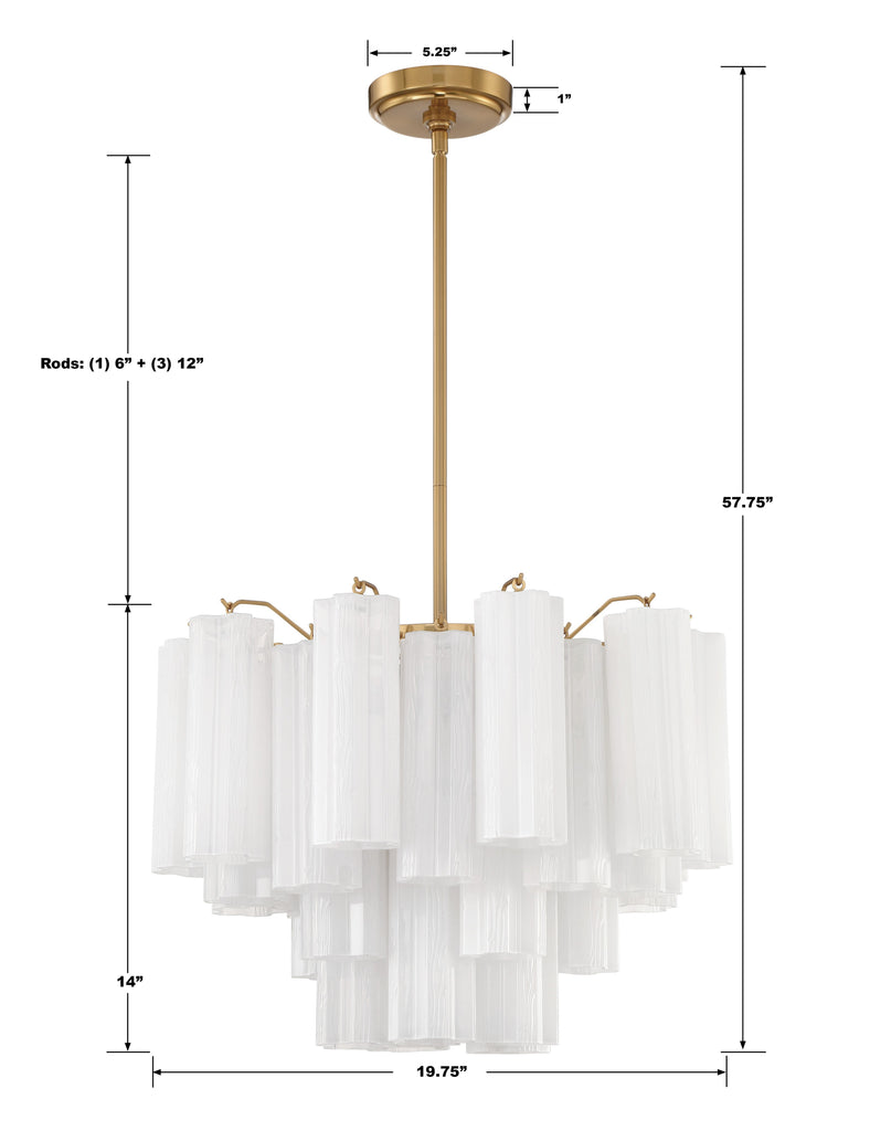 Crystorama Crystorama Addis 6 Light Aged Brass Chandelier