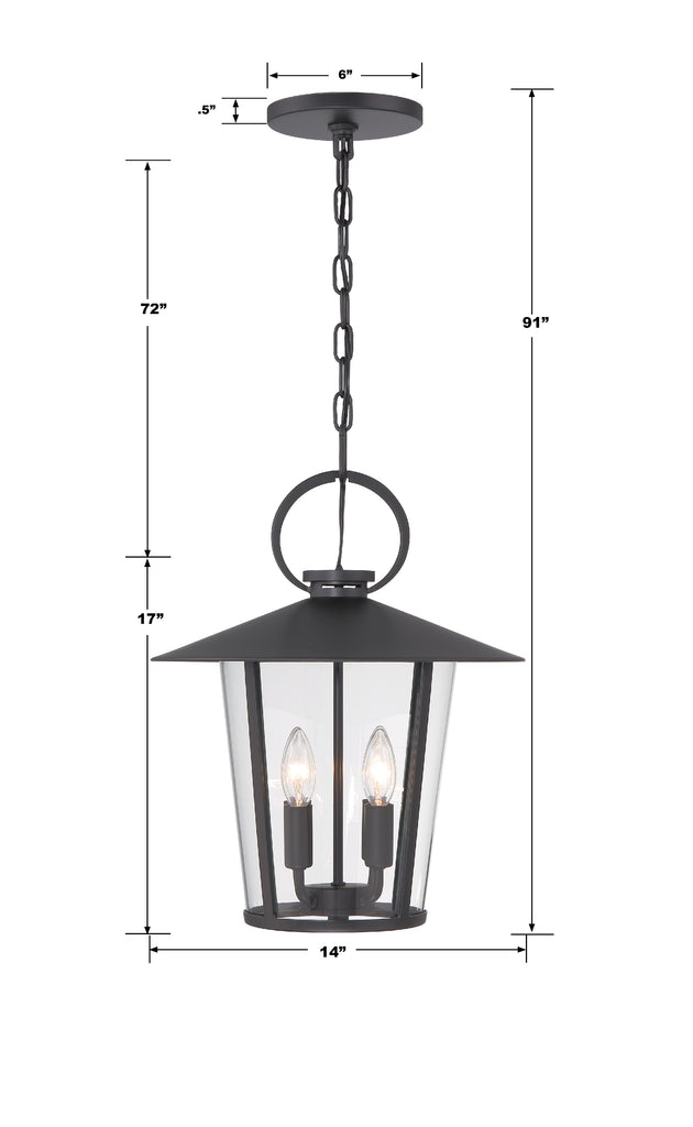 Crystorama Crystorama Andover 4 Light Matte Black Outdoor Pendant
