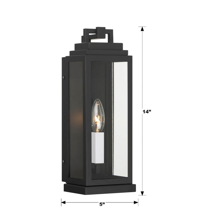Crystorama Crystorama Aspen 1 Light Matte Black Outdoor Sconce
