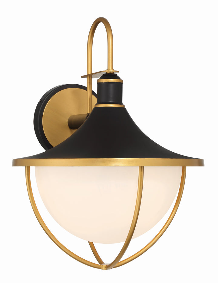 Crystorama Crystorama Atlas 3 Light Matte Black + Textured Gold Outdoor Sconce