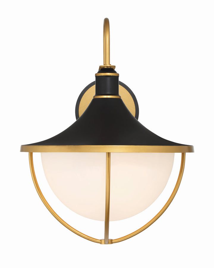 Crystorama Crystorama Atlas 3 Light Matte Black + Textured Gold Outdoor Sconce