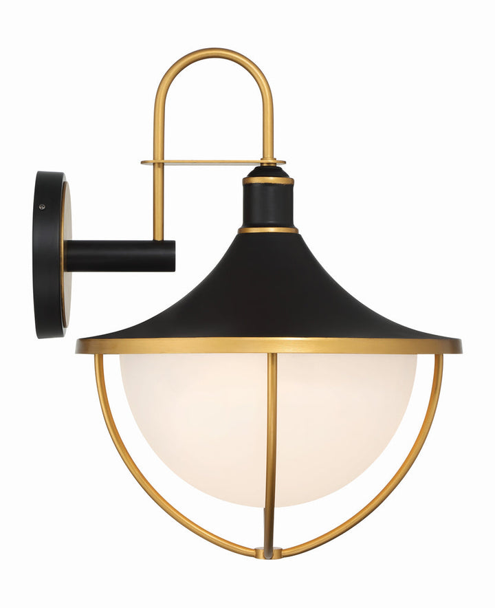 Crystorama Crystorama Atlas 3 Light Matte Black + Textured Gold Outdoor Sconce