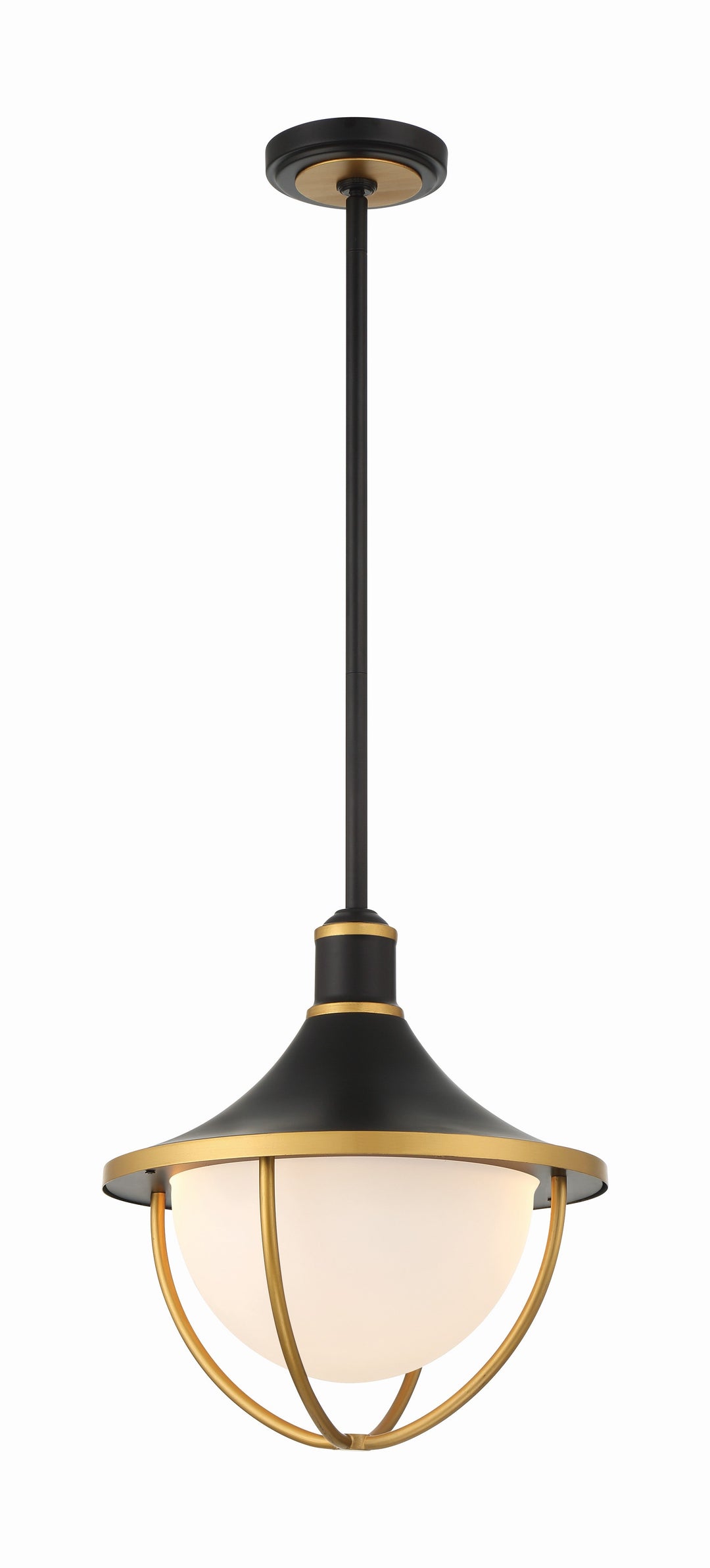 Crystorama Crystorama Atlas 3 Light Matte Black + Textured Gold Outdoor Pendant