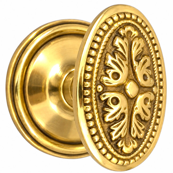 Traditional Rosette Door Set with Avalon Style Door Knobs (Several Finishes Available)