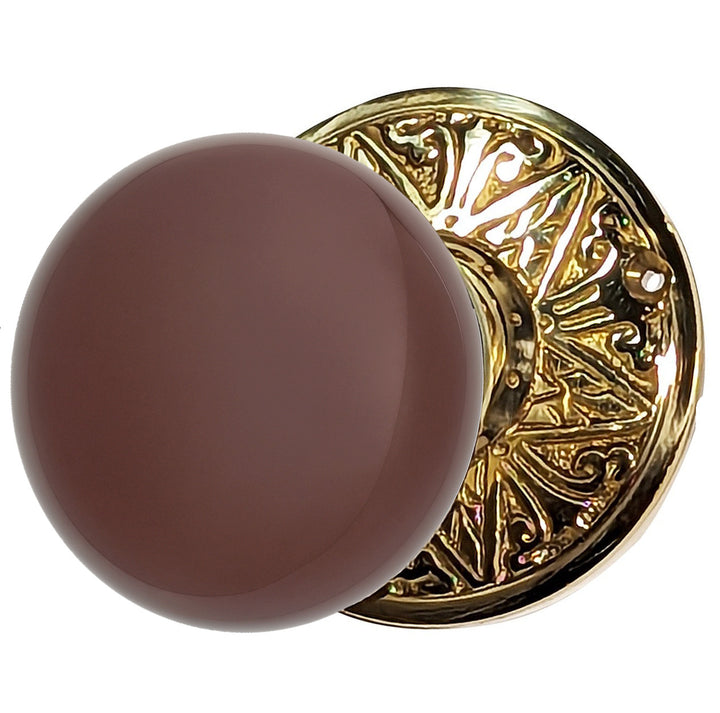 Lancaster Door Set With Brown Porcelain Knob