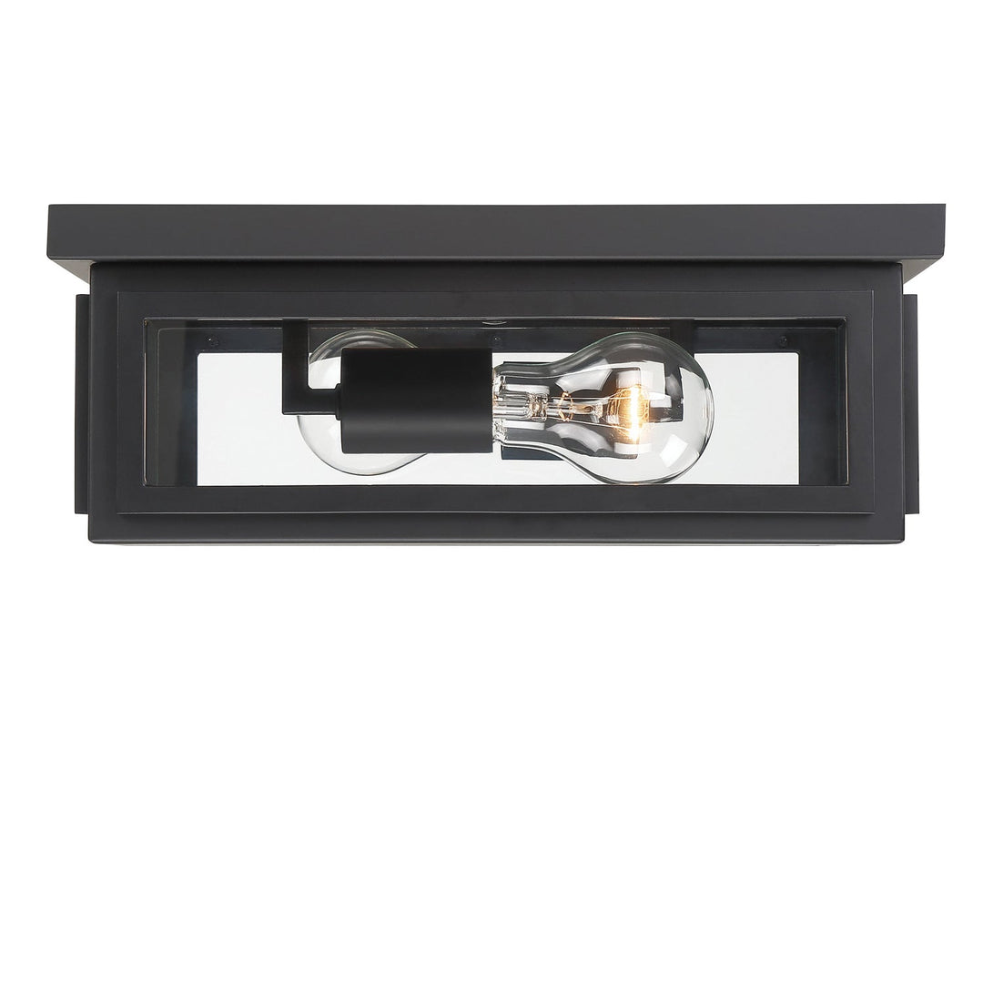 Crystorama Crystorama Byron 2 Light Matte Black Outdoor Flush Mount