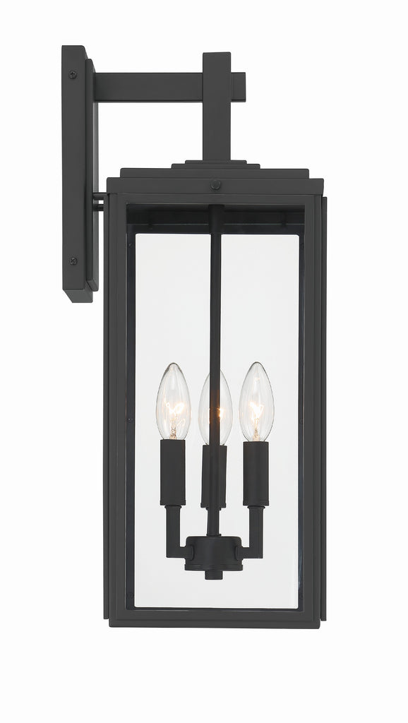 Crystorama Crystorama Byron 3 Light Matte Black Outdoor Sconce