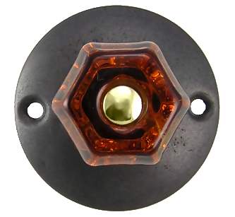 Art Deco Style Amber Glass Robe Hook COPPER MOUNTAIN HARDWARE