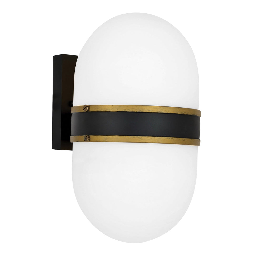 Crystorama Crystorama Brian Patrick Flynn Capsule 1 Light Matte Black + Textured Gold Outdoor Sconce