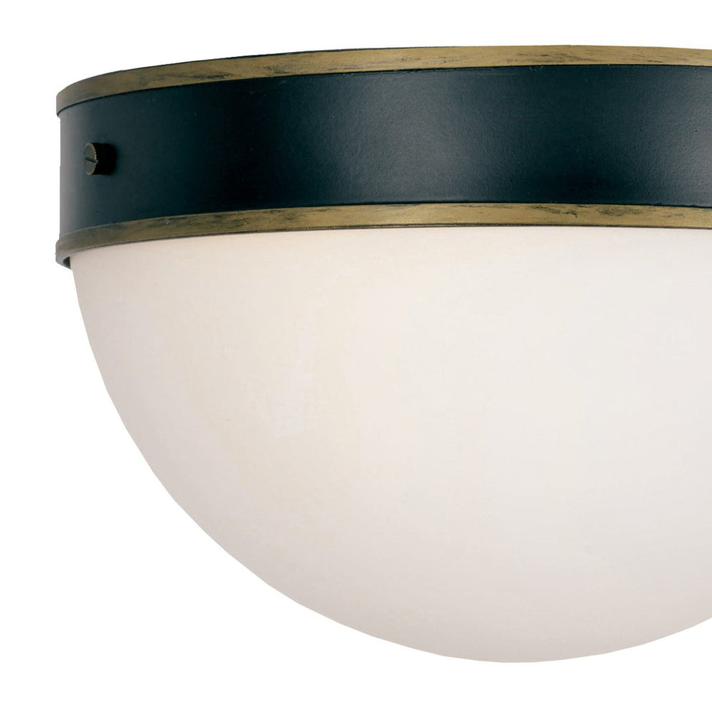 Crystorama Crystorama Brian Patrick Flynn Capsule 2 Light Matte Black + Textured Gold Outdoor Flush Mount