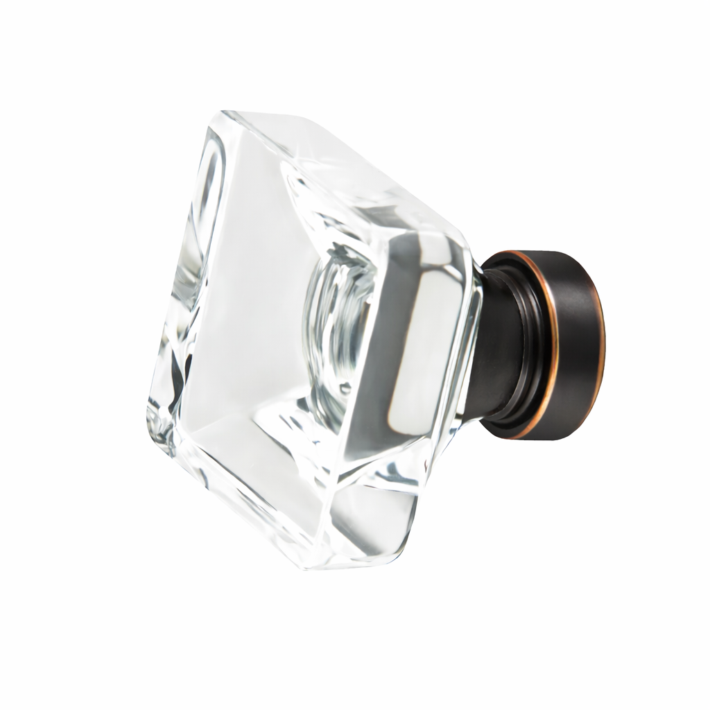 1 5/8 Inch Clear Crystal Glass Lido Cabinet & Furniture Knob