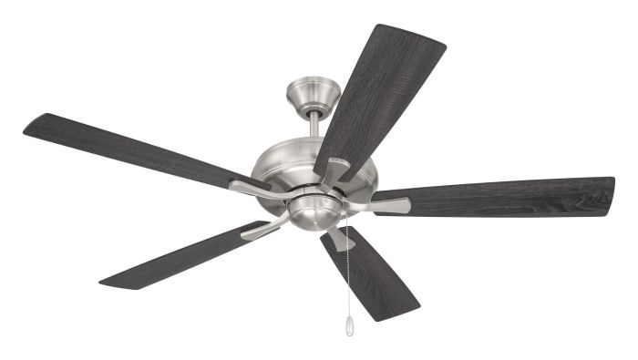 ##Antique Hardware## 52" Eos in Brushed Polished Nickel w/ Brushed Nickel/Greywood Blades