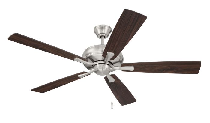 ##Antique Hardware## 52" Eos in Brushed Polished Nickel w/ Driftwood/Walnut Blades