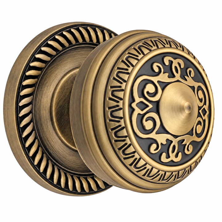 Georgian Roped Rosette Door Set with Egg & Dart Door Knobs (Several Finishes Available)