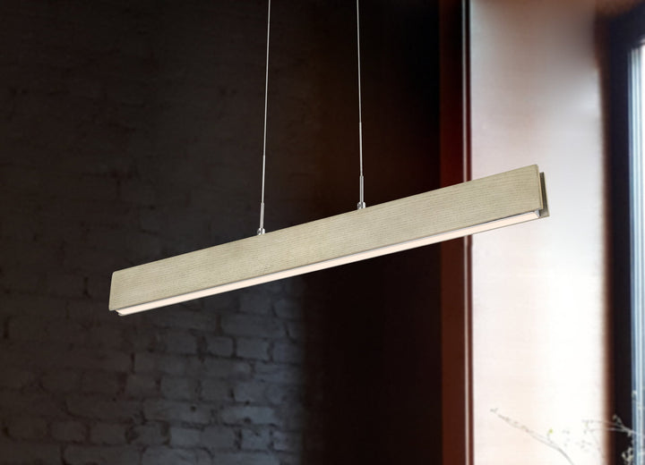 COLMAR INTEGRATED LED RUBBER WOOD CEILING ISLAND LIGHT WITH ADJUSTABLE STEEL BRAIDED CABLE.18W, 1400 LUMEN, 3000K Cal Lighting