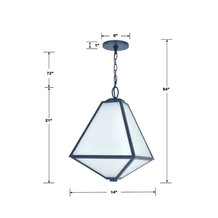 Crystorama Crystorama Brian Patrick Flynn Glacier 3 Light Black Charcoal Outdoor Pendant