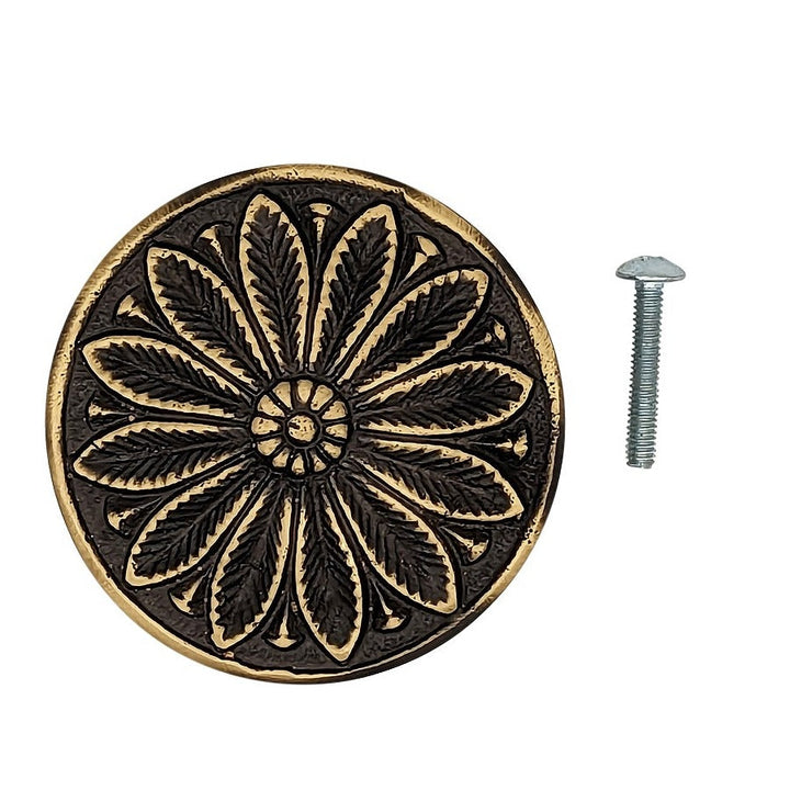 COPPER MOUNTAIN HARDWARE Solid Brass Floral Leaf Cabinet and Furniture Knob
