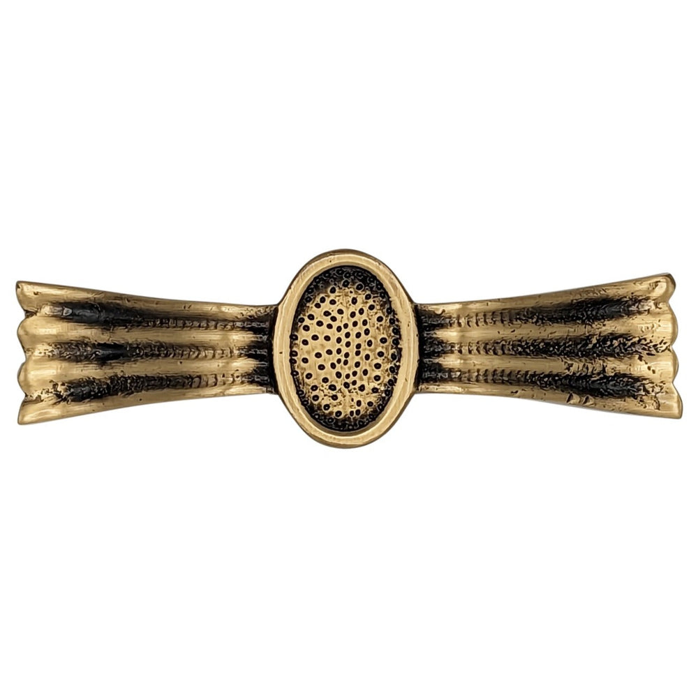 4 3/8 Inch Overall (3 1/4 Inch c-c) Solid Brass Hammered Drawer Pull COPPER MOUNTAIN HARDWARE