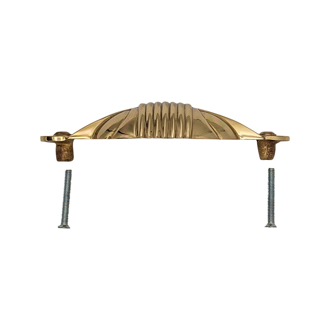 5 Inch Overall (4 Inch c-c) Solid Brass Marquee Pull COPPER MOUNTAIN HARDWARE