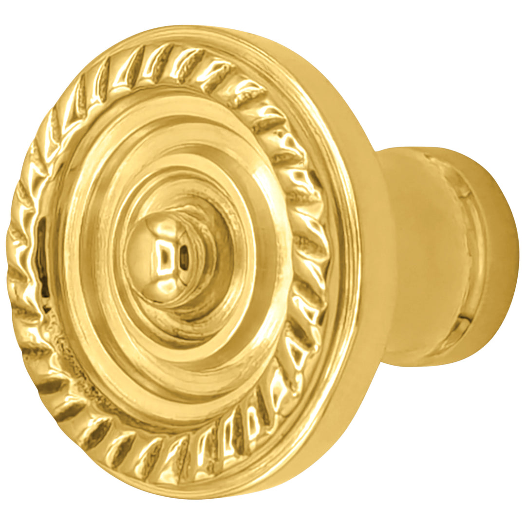 1 1/8 Inch Solid Brass Patterned Cabinet & Furniture Knob (Several Finishes Available)
