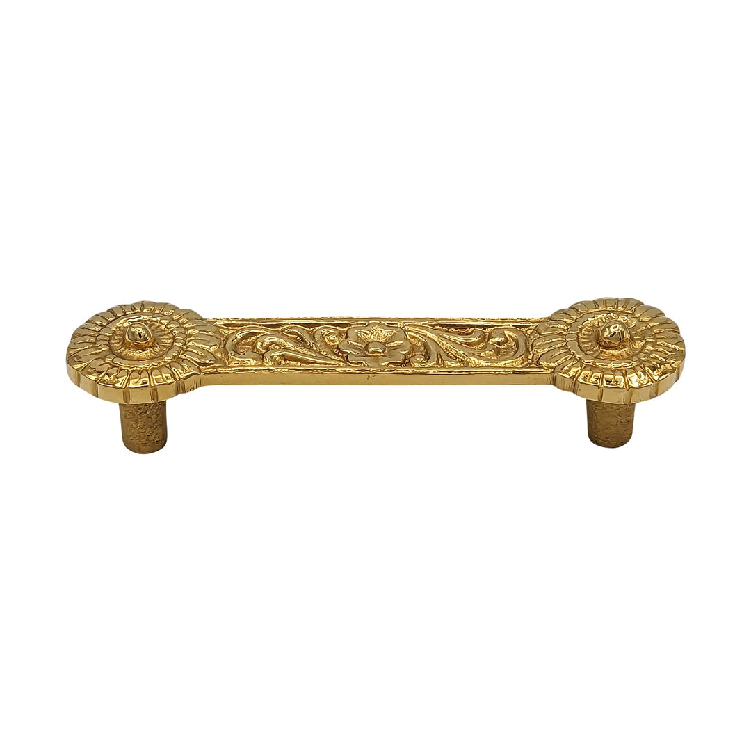 4 1/4 Inch Overall (3 3/8 Inch c-c) Solid Brass Unique Circle Pull Handle COPPER MOUNTAIN HARDWARE